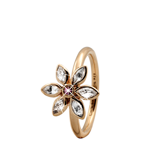 Christina Collect gold plated collecting ring - Marquise Flower